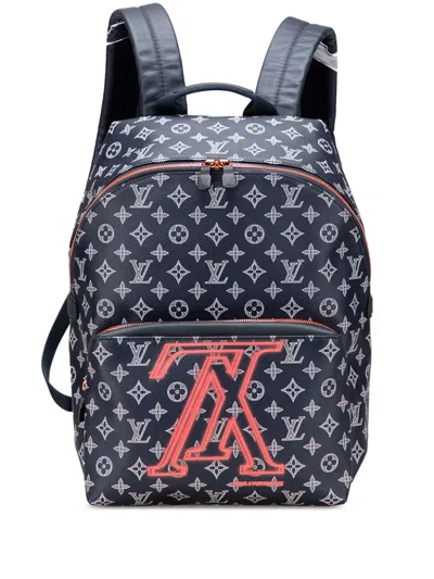 Pre-owned Louis Vuitton 2018 Monogram Upside Down Ink Apollo Backpack In Blue