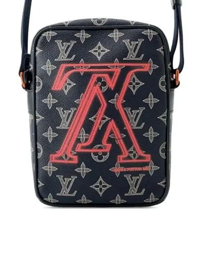 Pre-owned Louis Vuitton 2018 Monogram Upside Down Ink Danube Pm Crossbody Bag In Blue