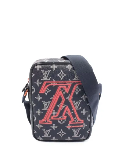 Pre-owned Louis Vuitton 2018 Monogram Upside Down Ink Danube Pm Crossbody Bag In Blue
