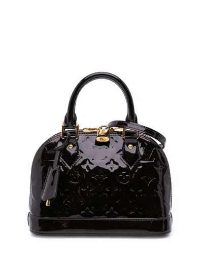 Pre-owned Louis Vuitton 2018 Monogram Vernis Alma Bb Satchel In Purple
