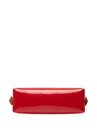 Pre-owned Louis Vuitton 2018 Monogram Vernis Cosmetic Pouch In Red