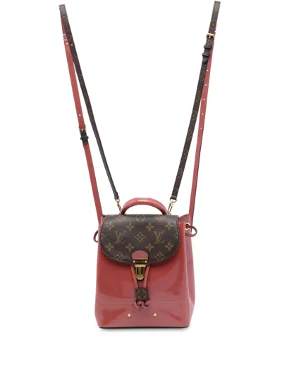 Pre-owned Louis Vuitton 2018 Monogram Vernis Hot Springs Backpack In Red