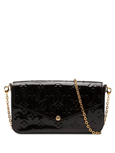 Pre-owned Louis Vuitton 2018 Monogram Vernis Pochette Felicie Crossbody Bag In Purple