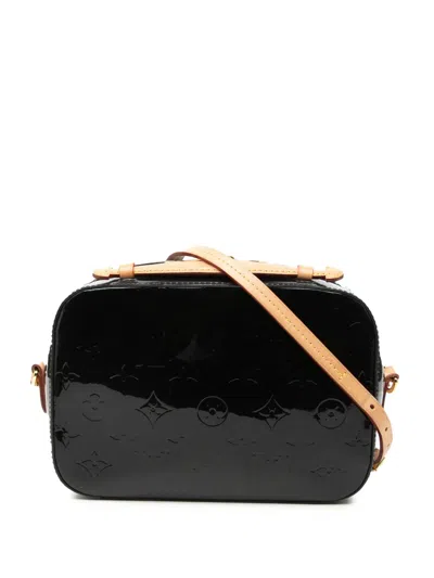 Pre-owned Louis Vuitton 2018 Monogram Vernis Santa Monica Camera Bag Satchel In Black