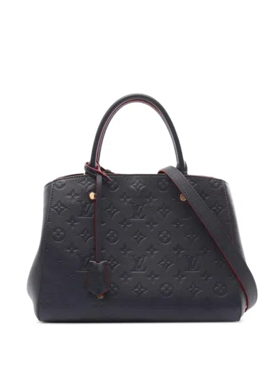Pre-owned Louis Vuitton 2018 Montaigne Mm Monogram Empreinte Marine Rouge Handbag