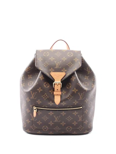 Pre-owned Louis Vuitton 2018 Montsouris Monogram Backpack In Brown