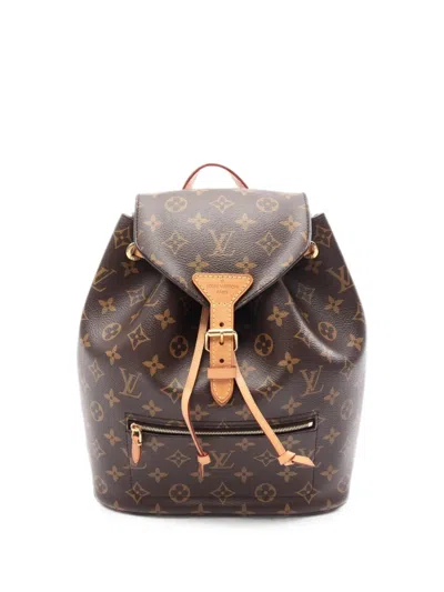 Pre-owned Louis Vuitton 2018 Montsouris Monogram Backpack In Brown