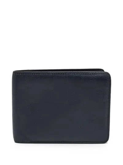 Pre-owned Louis Vuitton 2018 Multiple Damier Infini Wallet In Blue