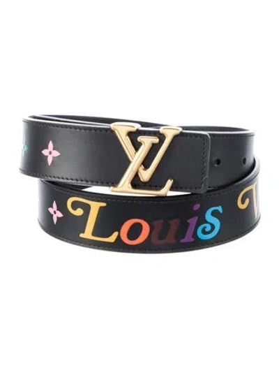 Pre-owned Louis Vuitton 2018 New Wave 35mm Belt In Black