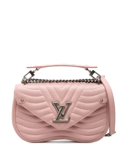Pre-owned Louis Vuitton 2018 New Wave Chain Bag Mm Satchel In Pink