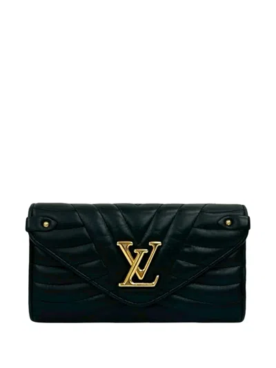 Pre-owned Louis Vuitton 2018 New Wave Wallet Long Wallets In Black
