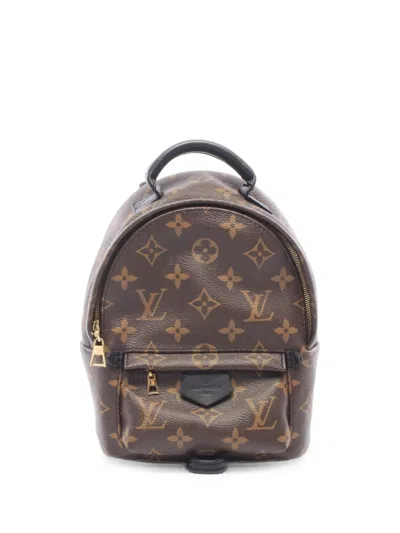 Pre-owned Louis Vuitton 2018 Palm Springs Monogram Top-handle Backpack In Brown