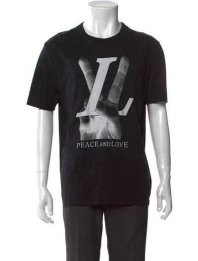 Pre-owned Louis Vuitton 2018 Peace And Love T-shirt In Black