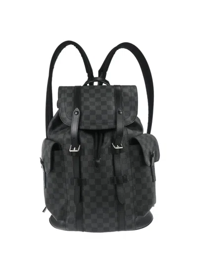 Pre-owned Louis Vuitton 2018 Pm Christopher Damier Graphite Backpack In Black