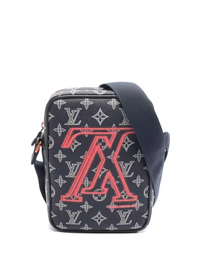 Pre-owned Louis Vuitton 2018 Pm Danube Monogram Shoulder Bag In Blue