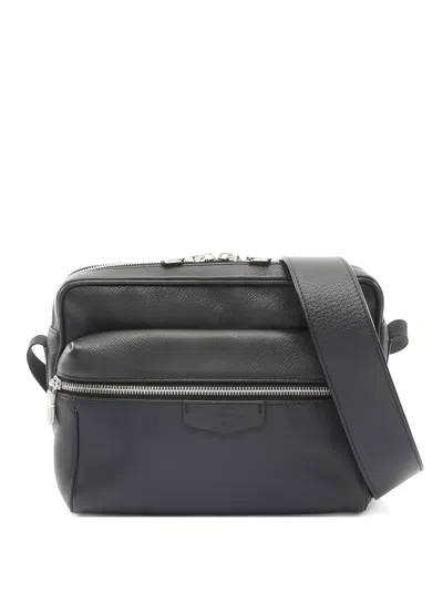 Pre-owned Louis Vuitton 2018 Pm Taiga Leather Messenger Bag In Black