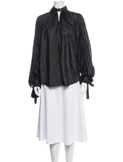 Pre-owned Louis Vuitton 2018 Silk Blouse W/ Tags In Black
