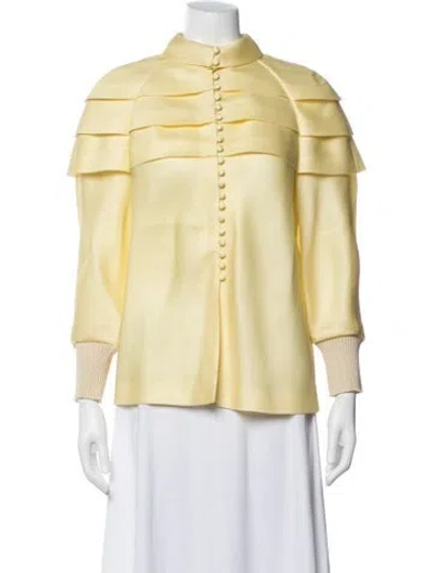 Pre-owned Louis Vuitton 2018 Silk Top In Yellow
