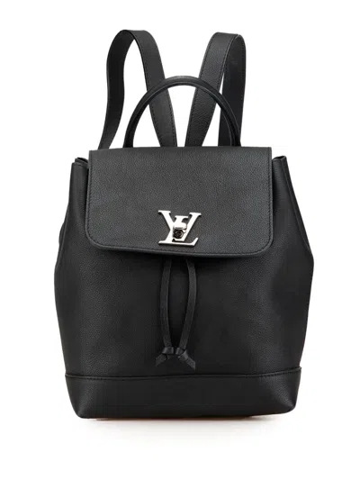 Pre-owned Louis Vuitton 2018 Taurillon Lockme Backpack In Black