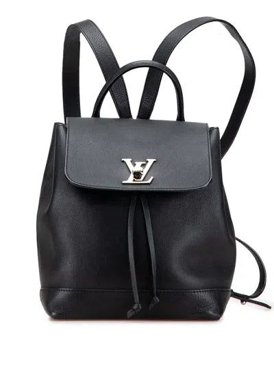 Pre-owned Louis Vuitton 2018 Taurillon Lockme Backpack In Black