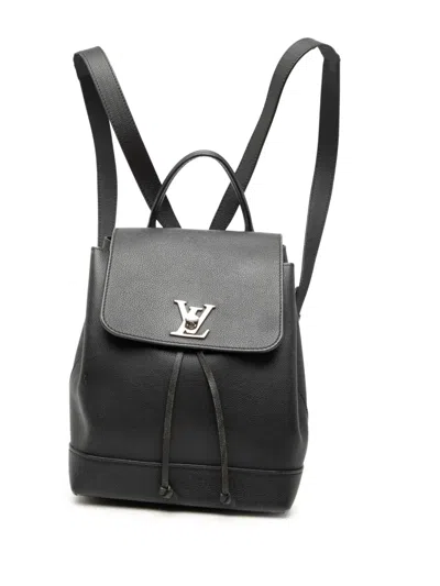 Pre-owned Louis Vuitton 2018 Taurillon Lockme Backpack In Black