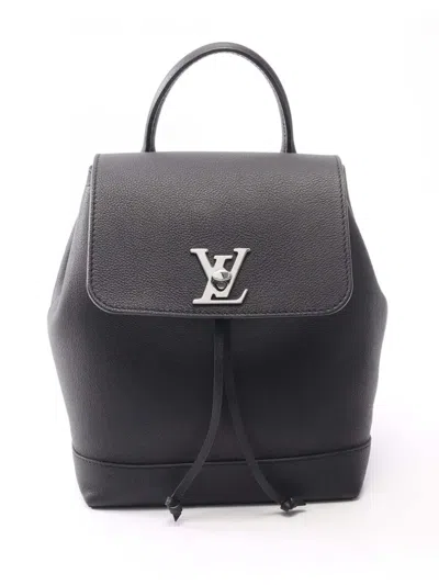 Pre-owned Louis Vuitton 2018 Taurillon Lockme Backpack In Black