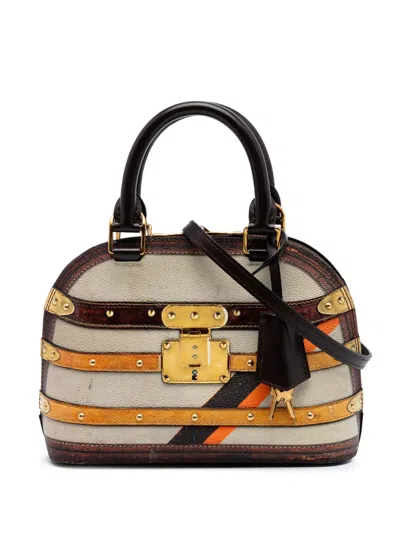 Pre-owned Louis Vuitton 2018 Transformed Canvas Time Trunk Alma Bb Satchel In Neutral