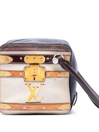 Pre-owned Louis Vuitton 2018 Transformed Canvas Time Trunk Square Bag Satchel In Brown