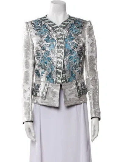 Pre-owned Louis Vuitton 2018 Tweed Pattern Evening Jacket In Neutral