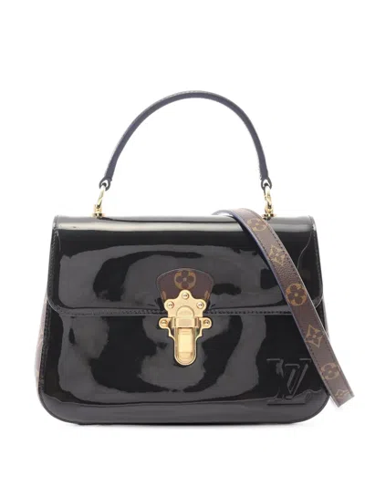 Pre-owned Louis Vuitton 2018 Vernis Cherrywood Pm Satchel In Black