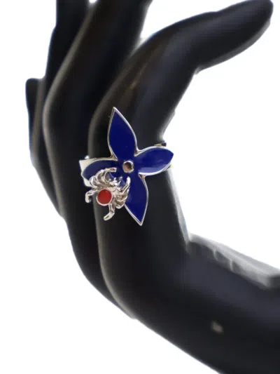 Pre-owned Louis Vuitton 2019-2020 Silver Plated Enamel Fairytale Ring Set Costume Ring