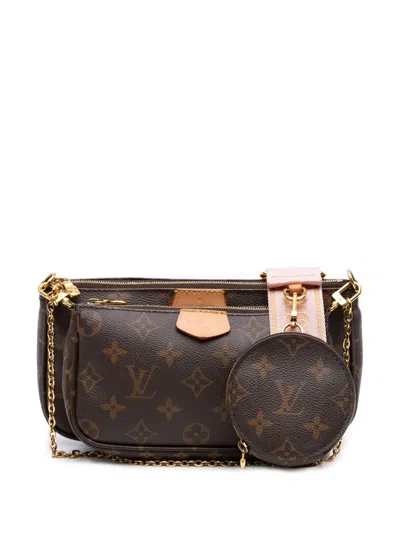 Pre-owned Louis Vuitton 2019-2025 Monogram Multi Pochette Accessoires Satchel In Brown
