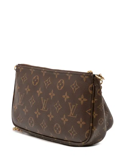 Pre-owned Louis Vuitton 2019-2025 Monogram Multi Pochette Accessoires Satchel In Brown