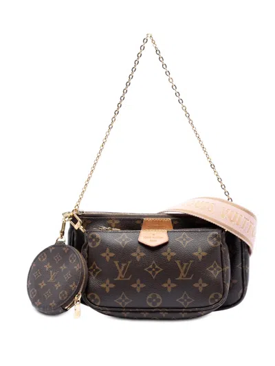 Pre-owned Louis Vuitton 2019-2026 Monogram Multi Pochette Accessoires Satchel In Brown