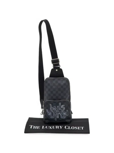 Pre-owned Louis Vuitton 2019 Avenue Slingbag Damier Graphite Messenger Bag In Black