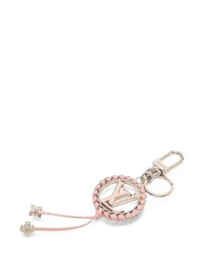 Pre-owned Louis Vuitton 2019 Brass Lambskin And Enamel Very Bag Charm And Holder Key Chain In Pink
