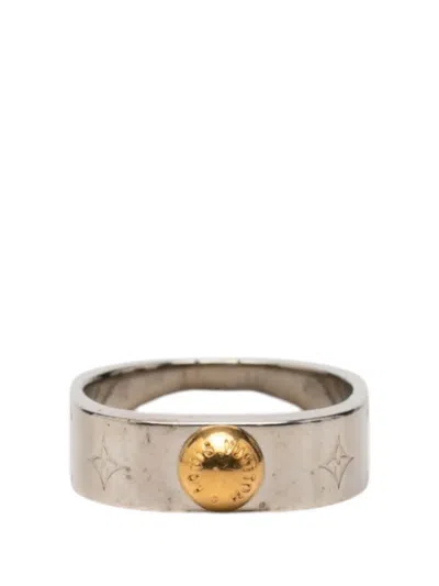 Pre-owned Louis Vuitton 2019 Brass Nanogram Ring Costume Ring In Silver