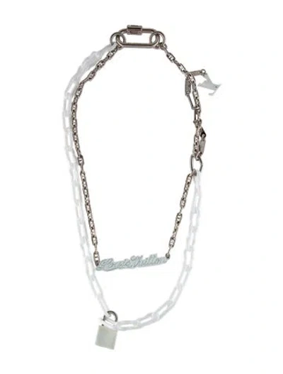 Pre-owned Louis Vuitton 2019 Chains Lettering Necklace, 19.5" In Multi