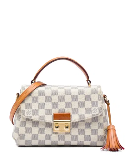 Pre-owned Louis Vuitton 2019 Damier Azur Croisette Satchel In White