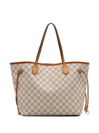 Pre-owned Louis Vuitton 2019 Damier Azur Neverfull Mm Tote Bag