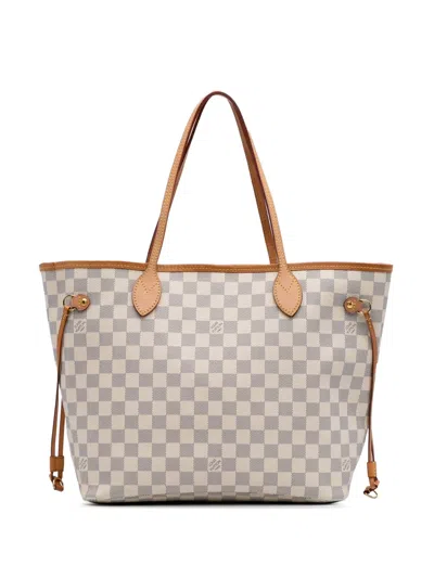 Pre-owned Louis Vuitton 2019 Damier Azur Neverfull Mm Tote Bag