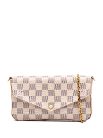 Pre-owned Louis Vuitton 2019 Damier Azur Pochette Felicie Crossbody Bag