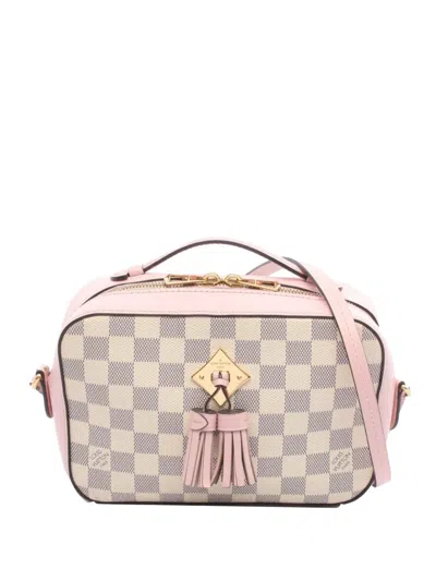 Pre-owned Louis Vuitton 2019 Damier Azur Saintonge Crossbody Bag In White