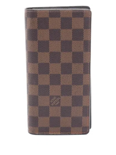 Pre-owned Louis Vuitton 2019 Damier Ebene Bi-fold Wallet In Brown