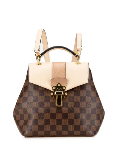 Pre-owned Louis Vuitton 2019 Damier Ebene Clapton Backpack In Brown