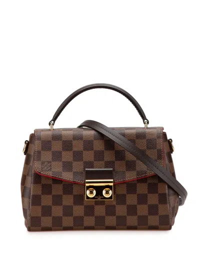Pre-owned Louis Vuitton 2019 Damier Ebene Croisette Satchel In Brown