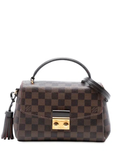 Pre-owned Louis Vuitton 2019 Damier Ebene Croisette Satchel In Brown