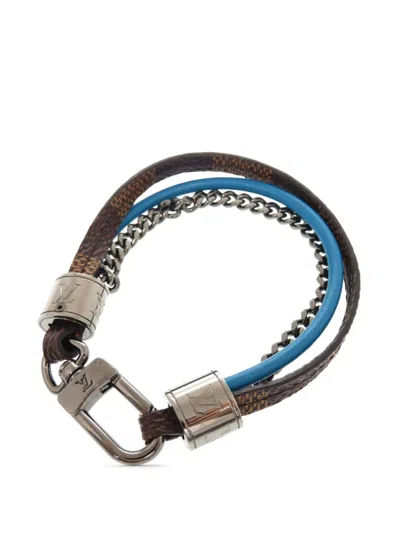 Pre-owned Louis Vuitton 2019 Damier Ebene Lv Treble Bracelet Costume Bracelet In Blue