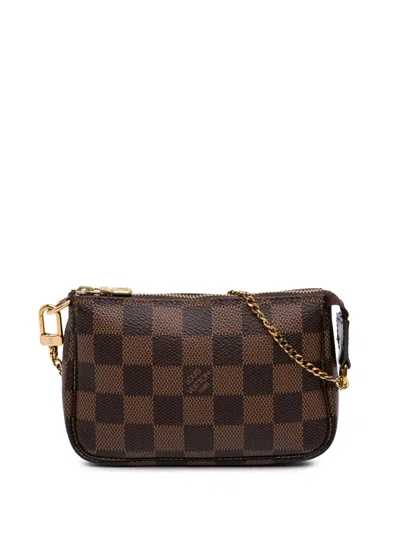 Pre-owned Louis Vuitton 2019 Damier Ebene Mini Pochette Accessoires Handbag