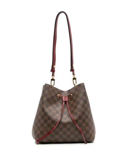 Pre-owned Louis Vuitton 2019 Damier Ebene Neonoe Mm Bucket Bag In Brown